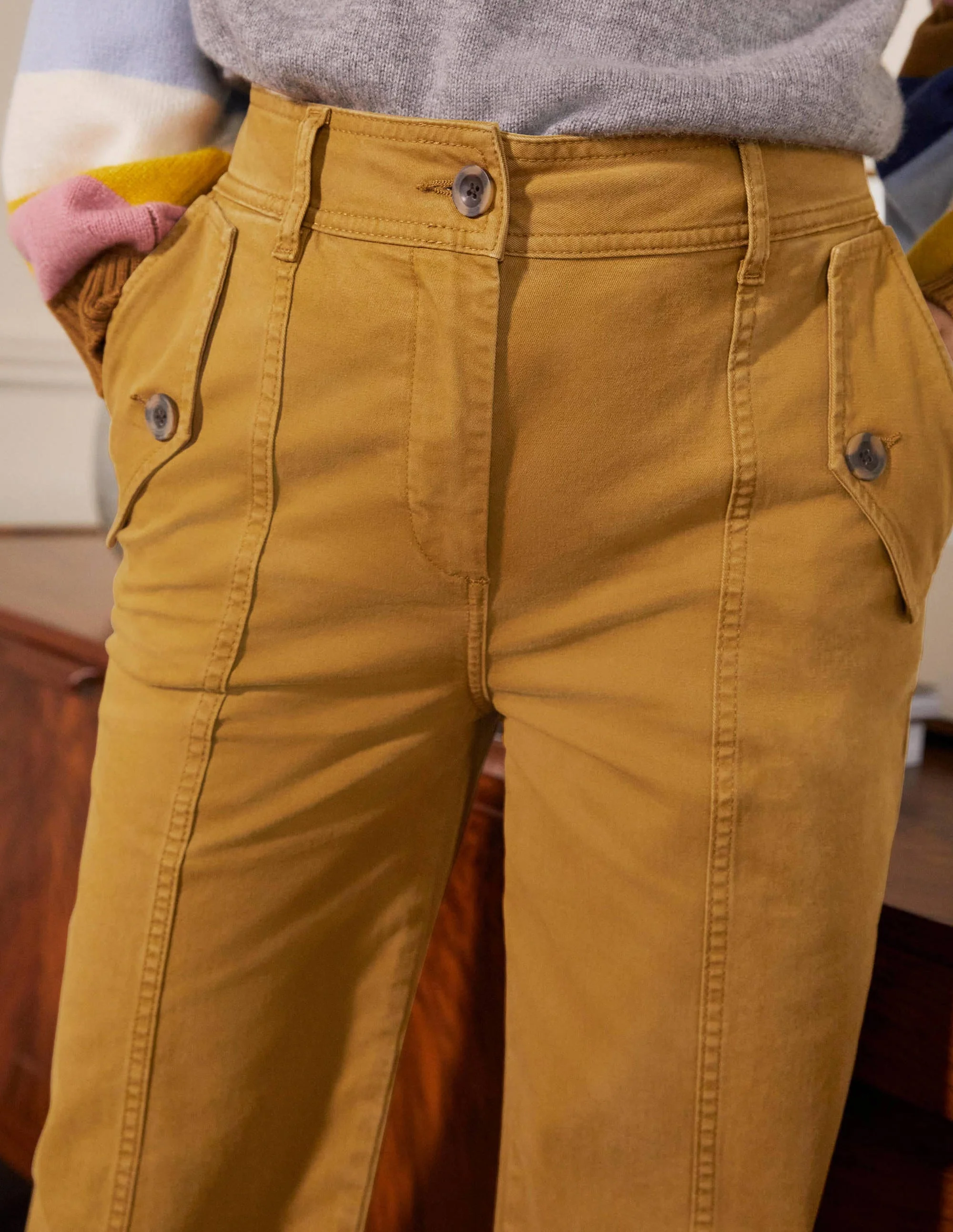 Wide Leg Chino Pants-Frankincense - Image 2