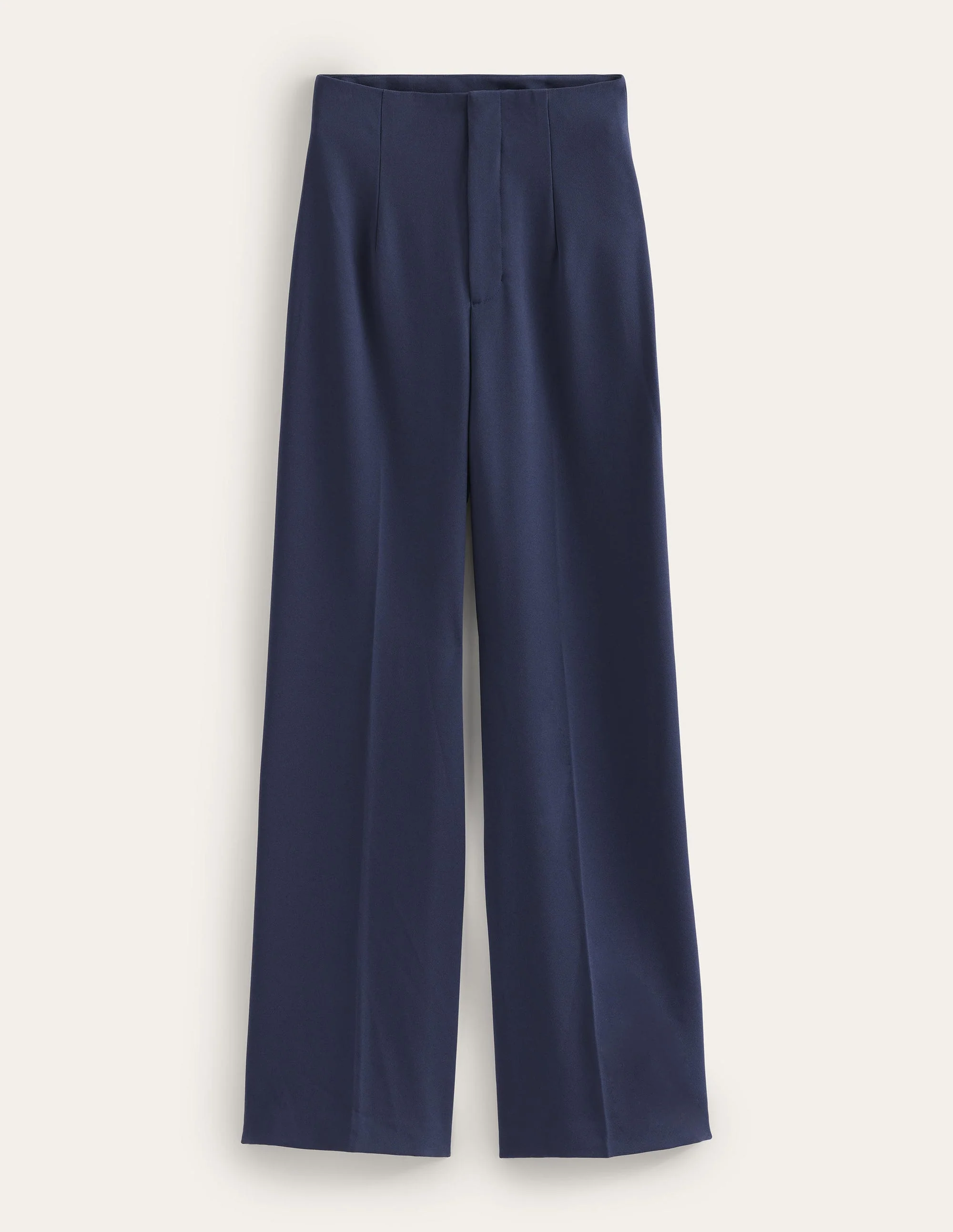 Wide Leg Crepe Pants-Navy - Image 6