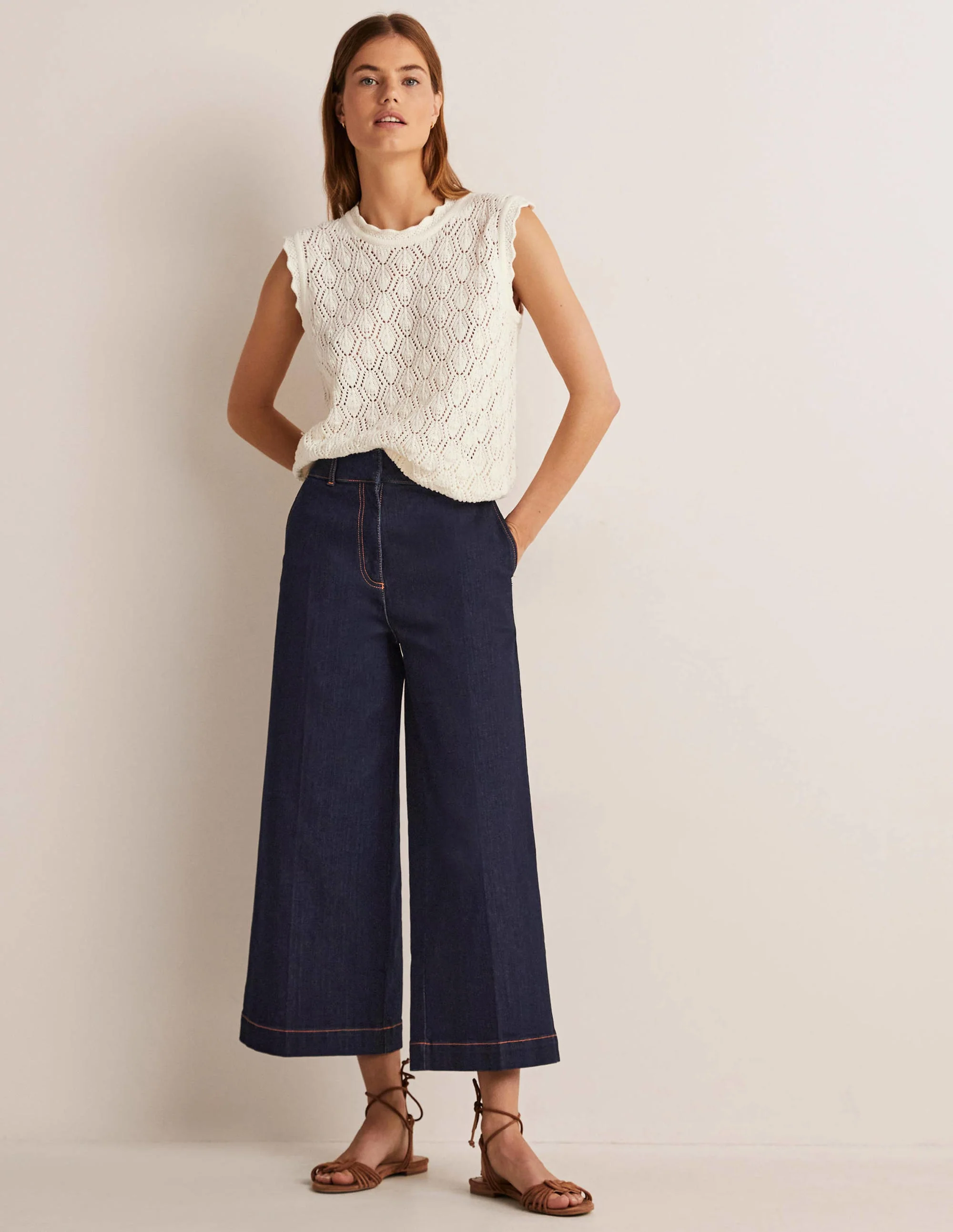 Wide Leg Culottes-Indigo - Image 5