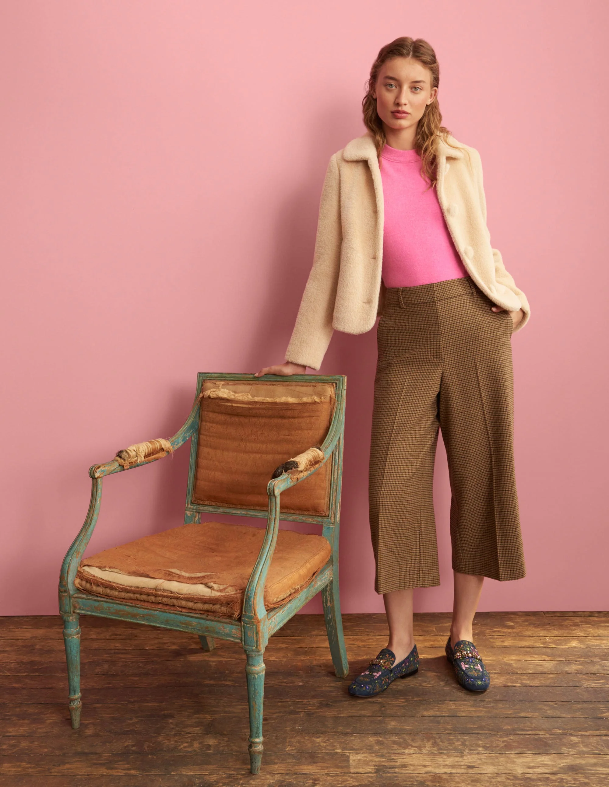Wide Leg Culottes-Mini Brown Dogstooth - Image 7