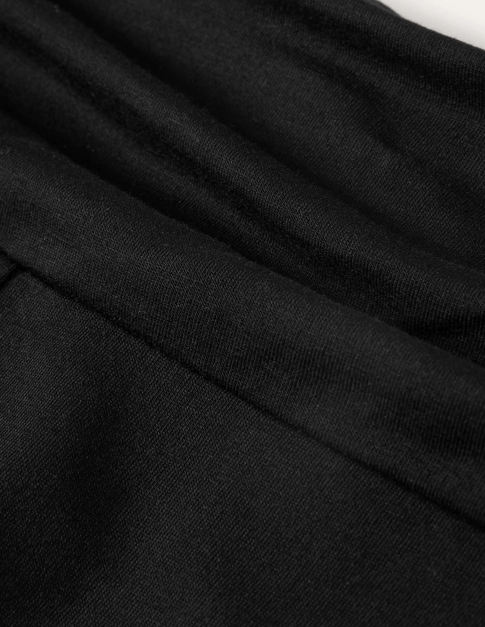 Wide Leg Jersey Pants-Black - Image 9