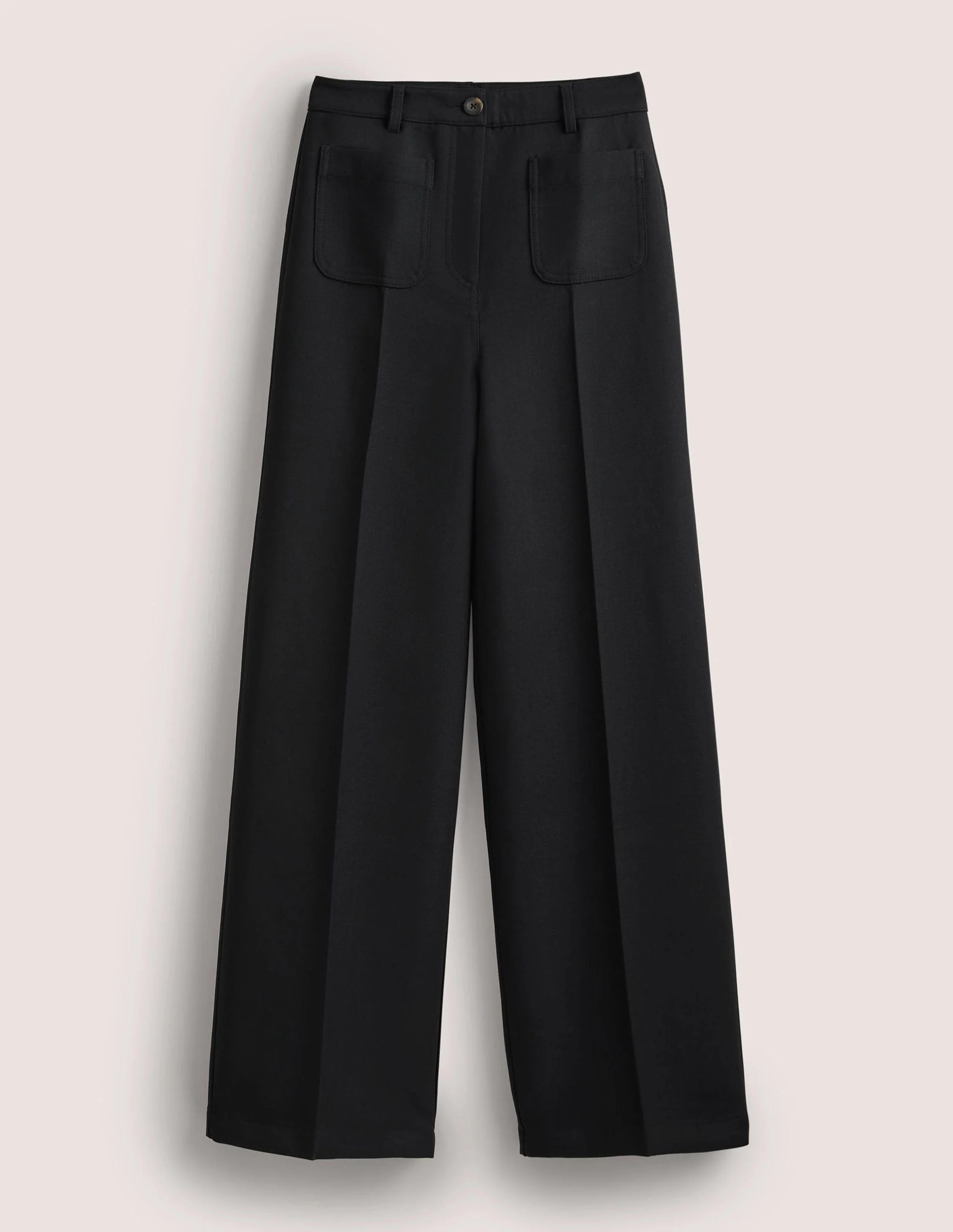 Wide Leg Patch Pocket Pants-Black - Image 6