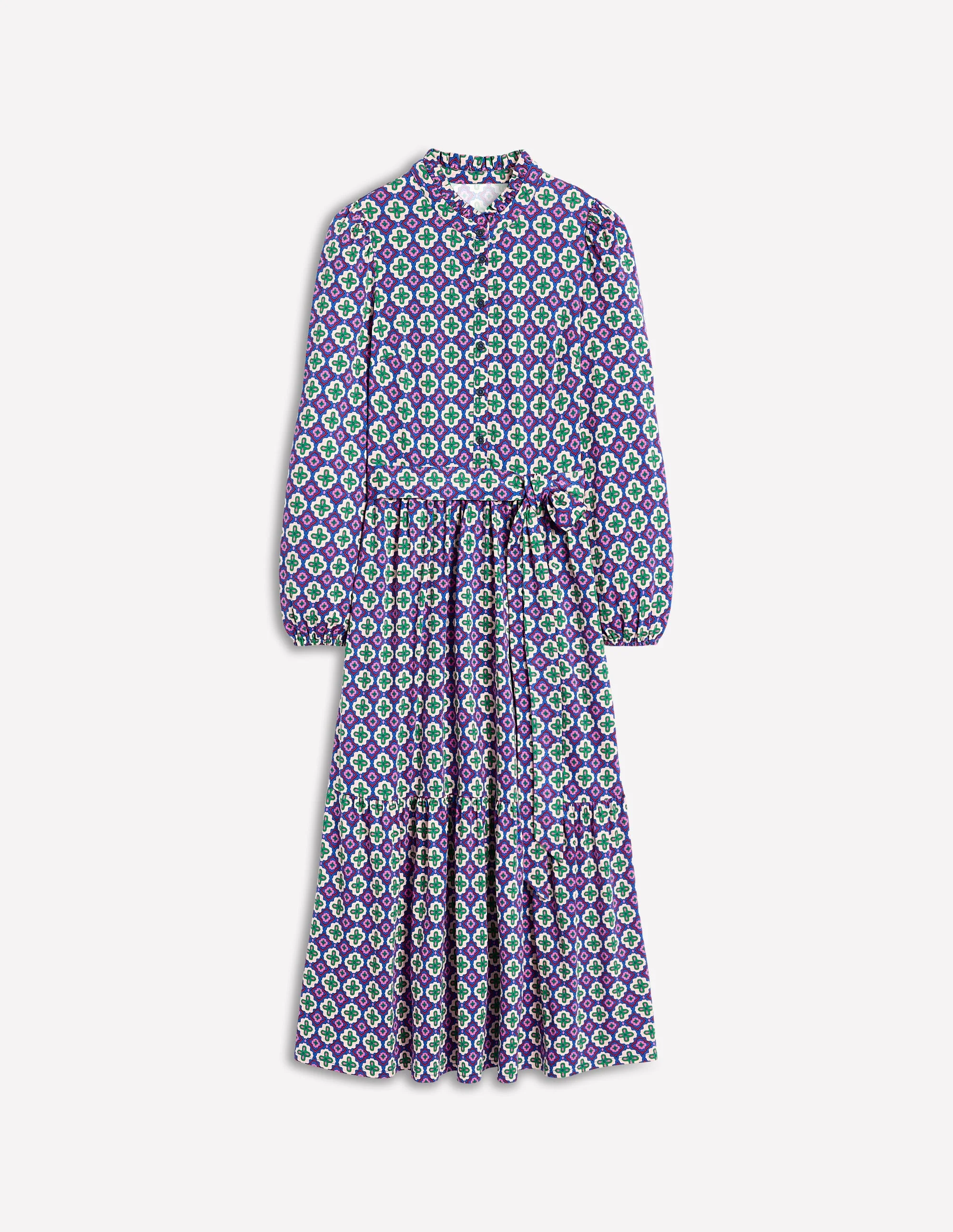 Willow Tiered Jersey Dress-Multi, Moroccan Diamond - Image 6