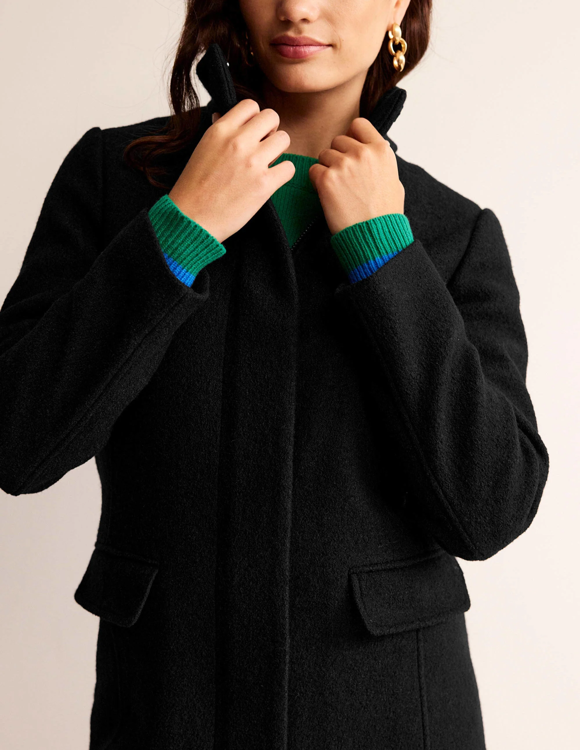 Winchester Textured Coat-Black - Image 2
