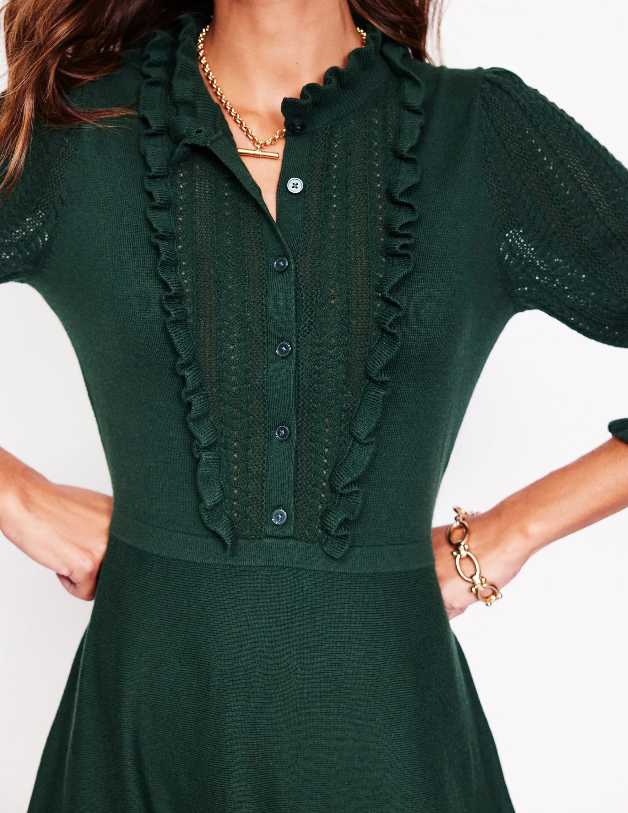 Winifred Frilled Knitted Dress-Glade - Image 2