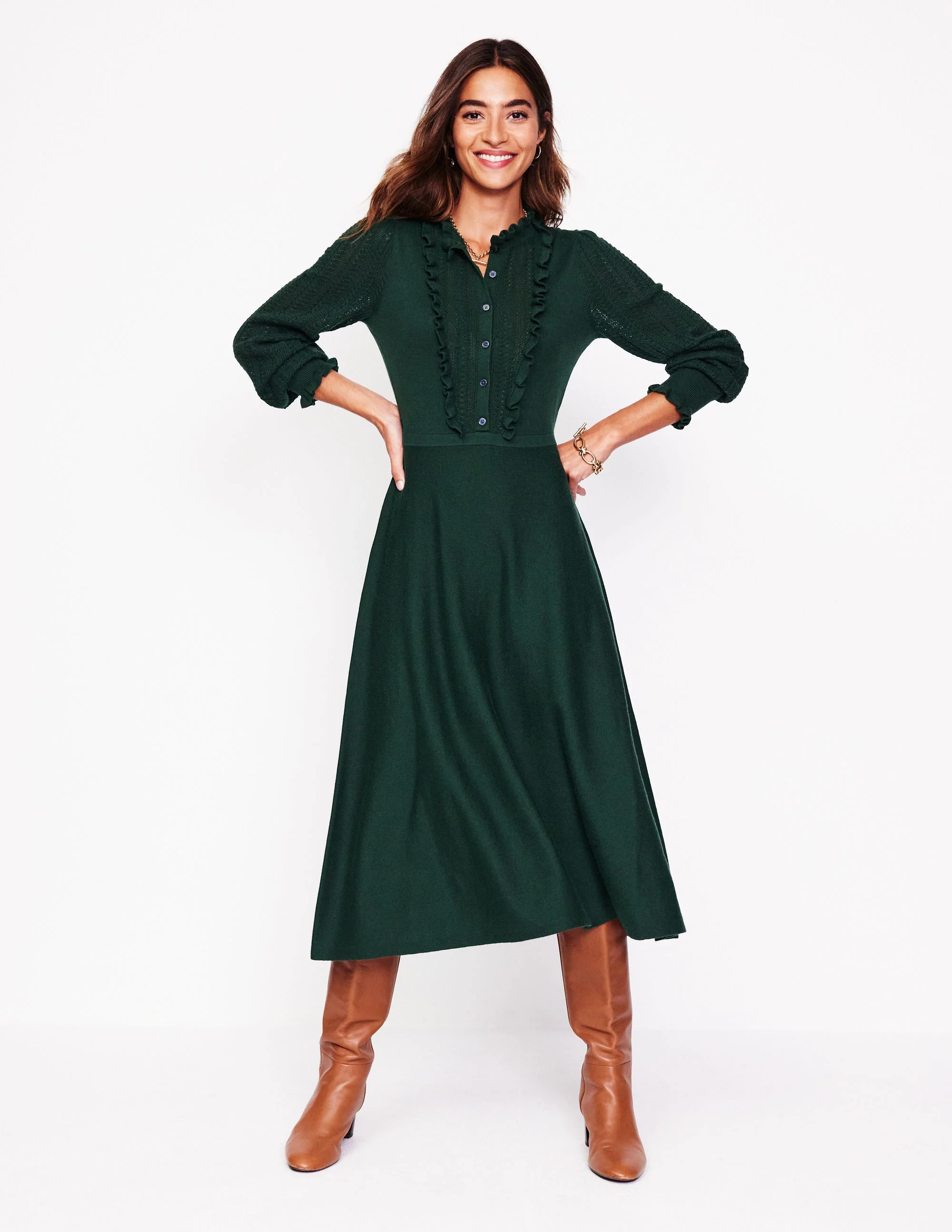 Winifred Frilled Knitted Dress-Glade - Image 4