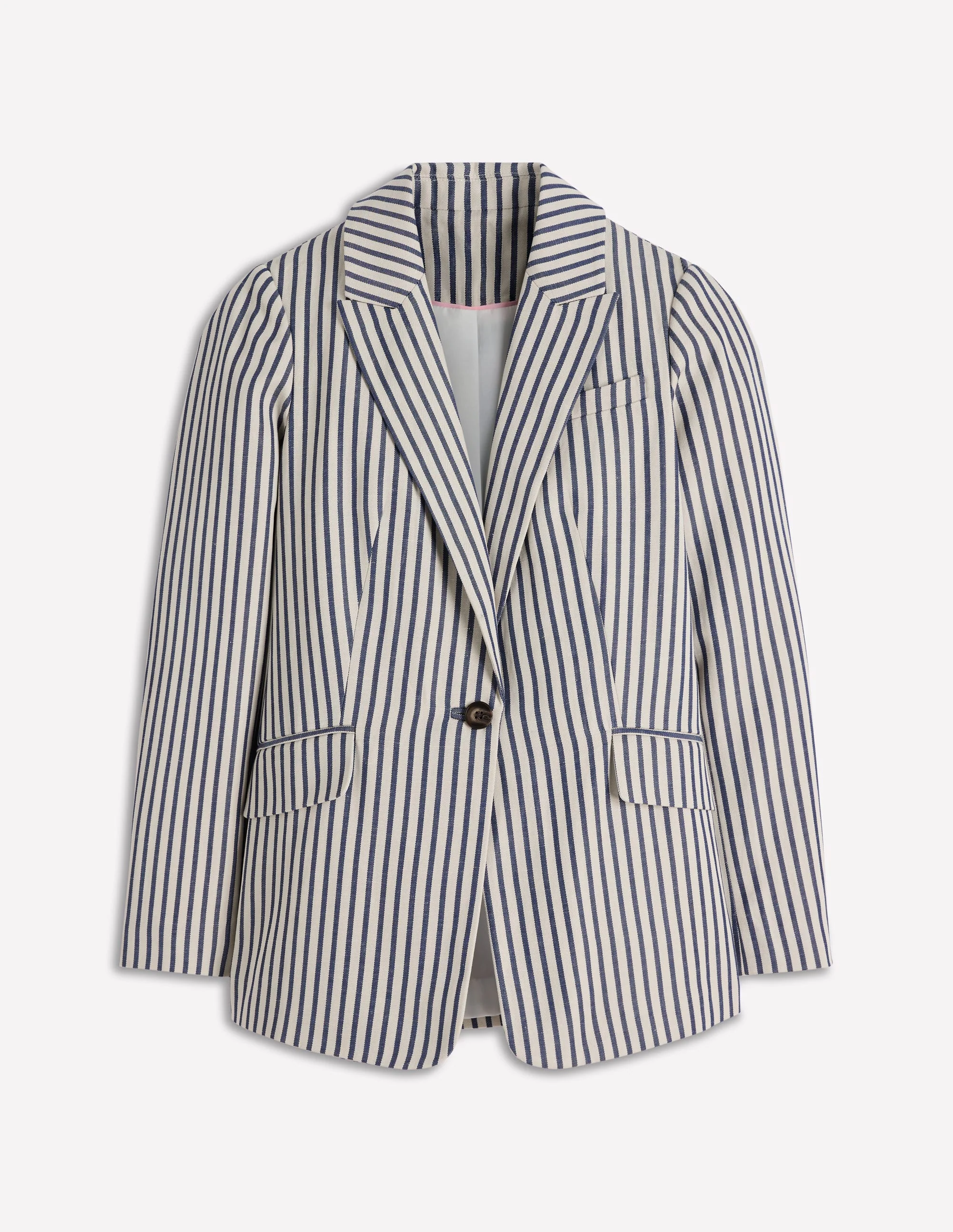 Woodbridge Relaxed Blazer-Blue and Ivory Stripe - Image 7