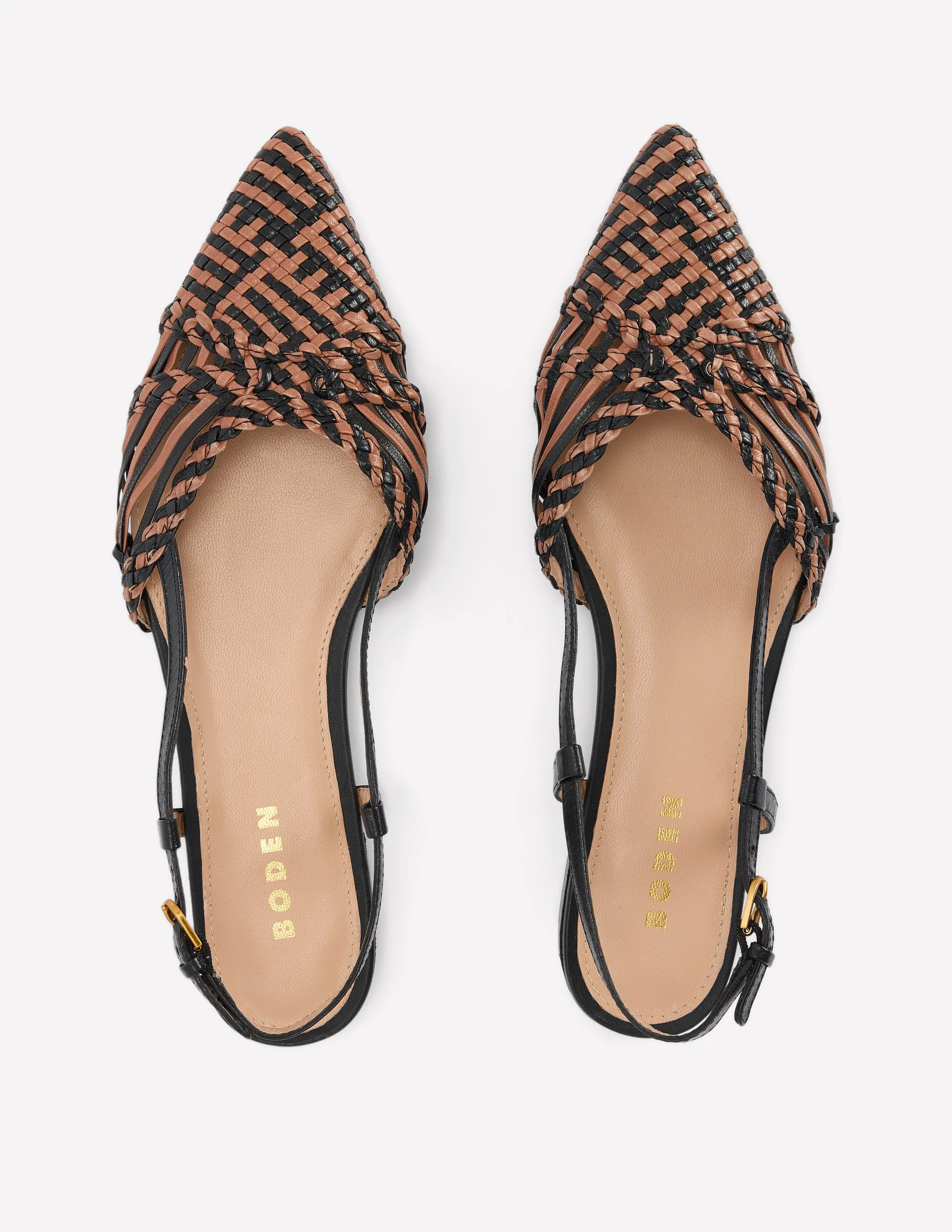 Woven Detail Pointed Flat-Black/ Neutral - Image 5