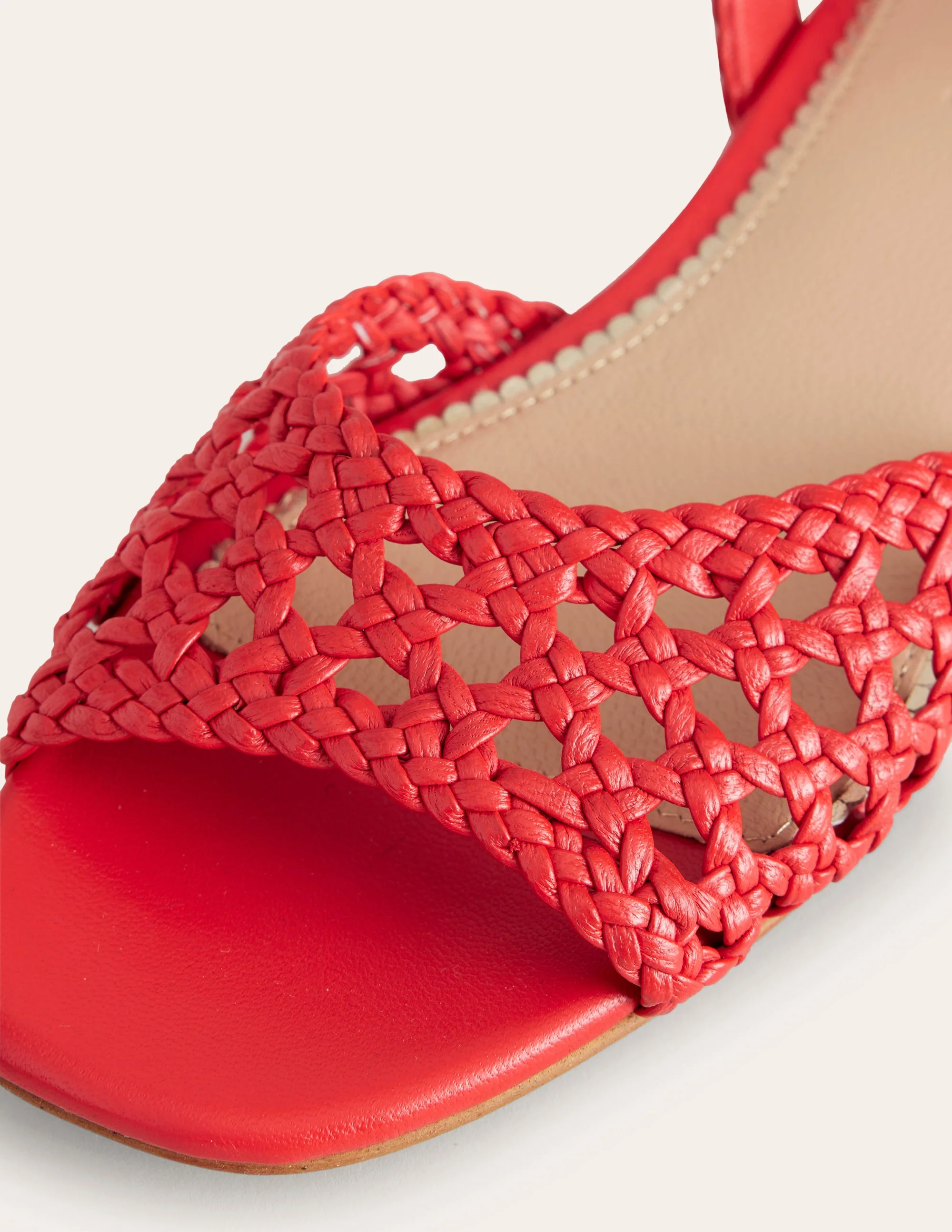 Woven Flat Sandals-Post Box Red - Image 4
