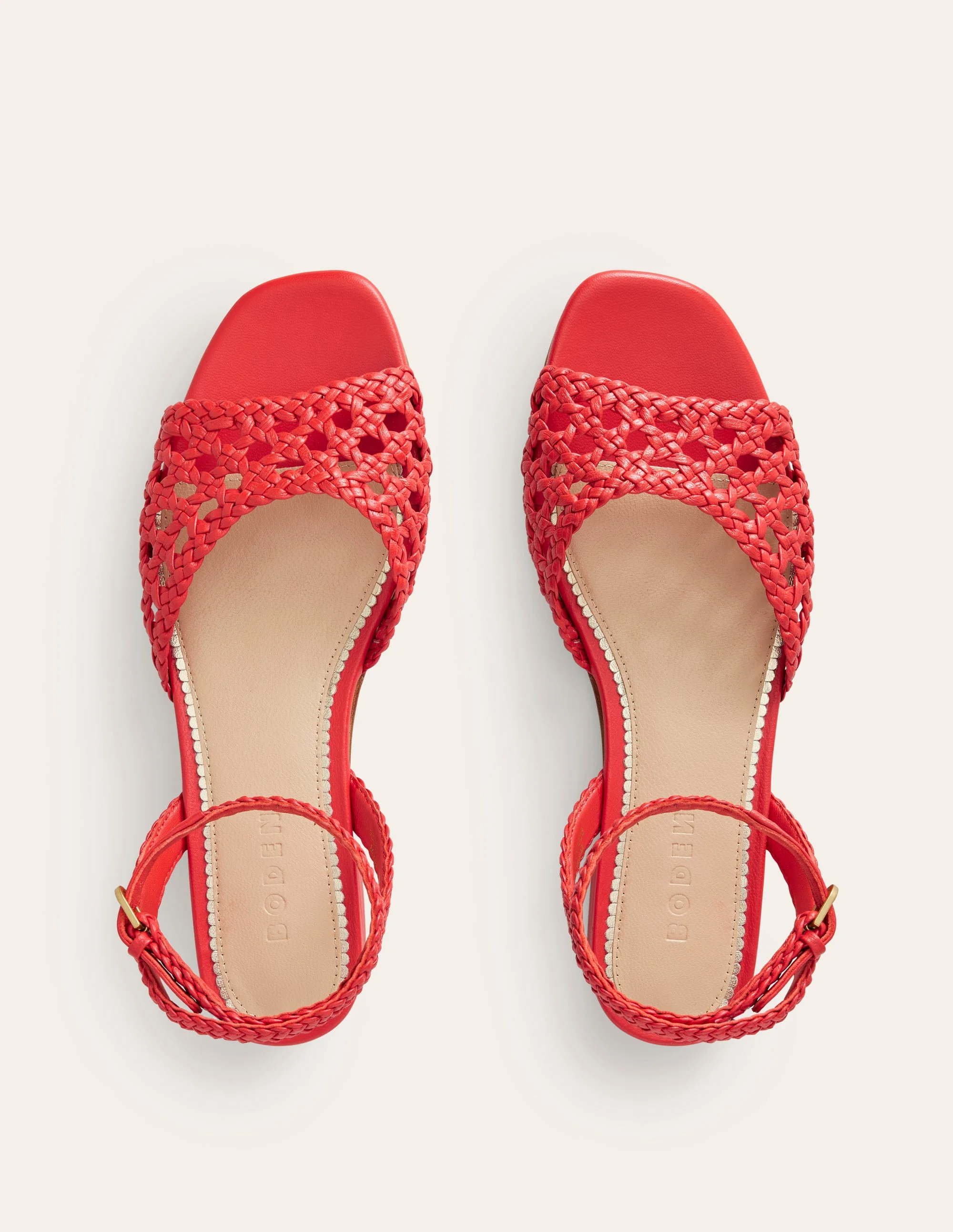 Woven Flat Sandals-Post Box Red - Image 5
