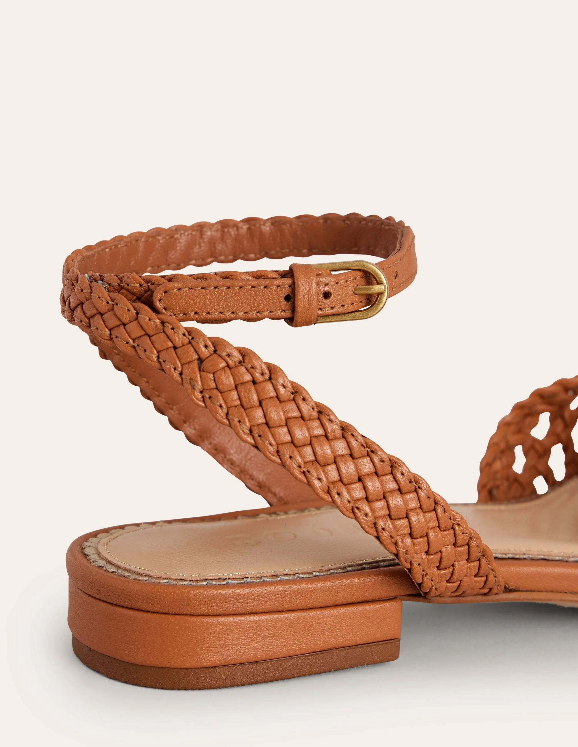 Woven Flat Sandals-Tan - Image 4