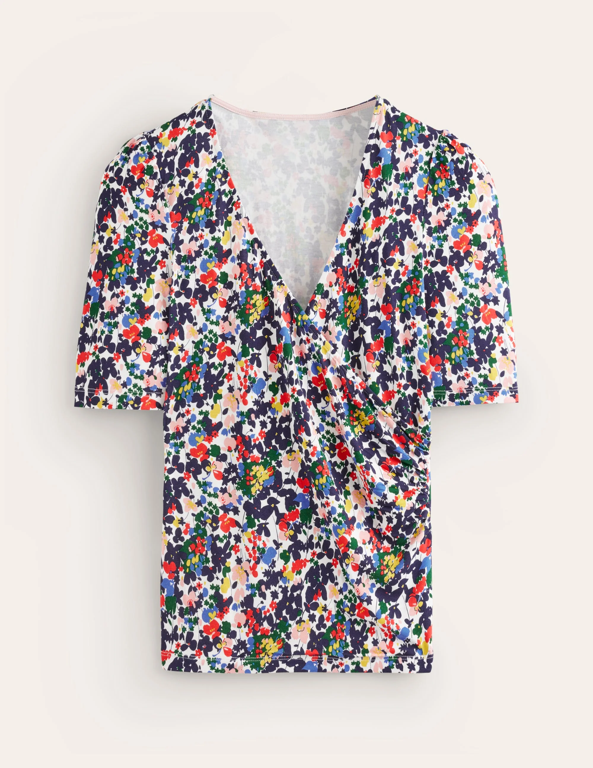Wrap Front Jersey Top-Multi, Foliage Pop - Image 5