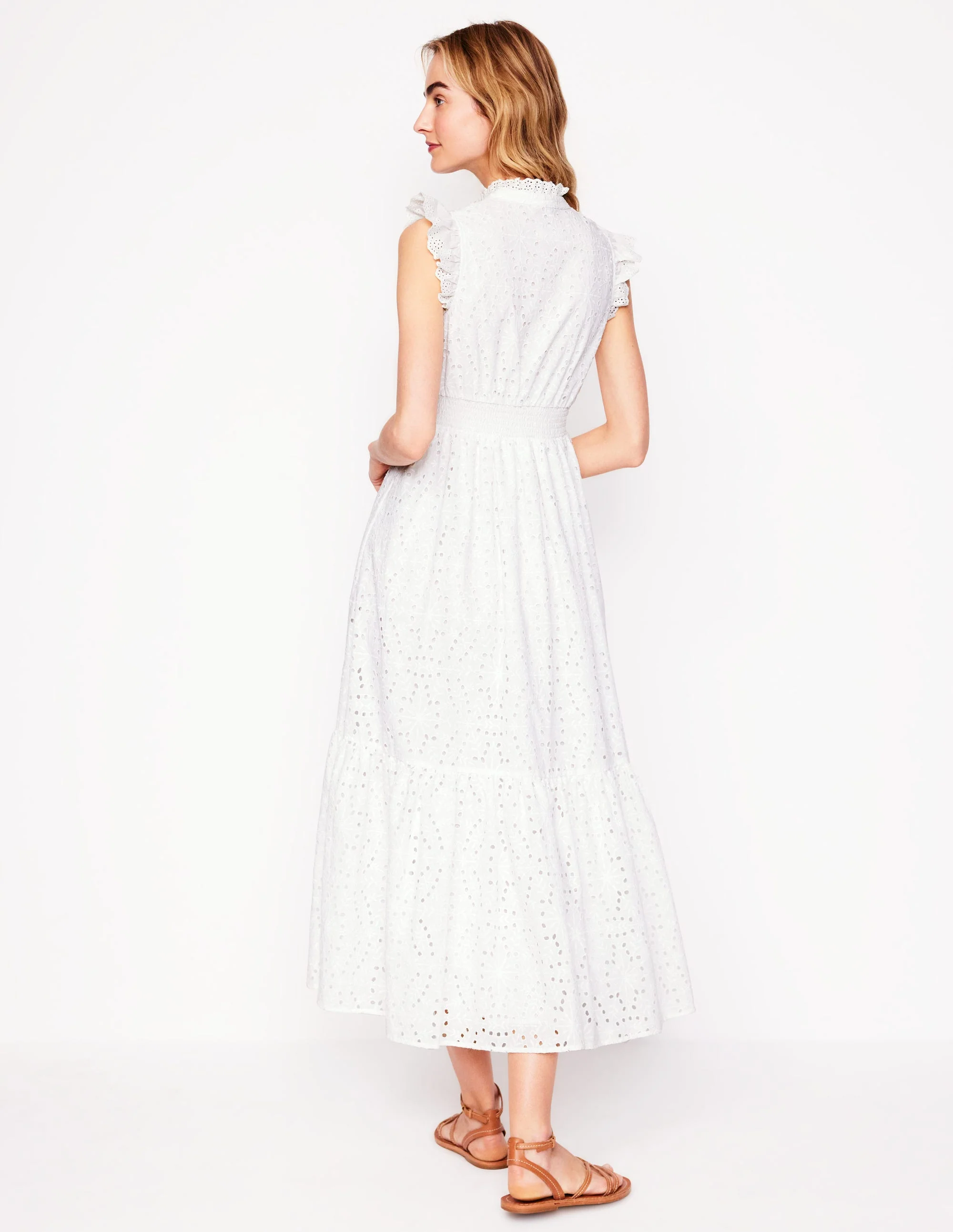 Wren Broderie Midi Dress-Ivory, Broderie - Image 3