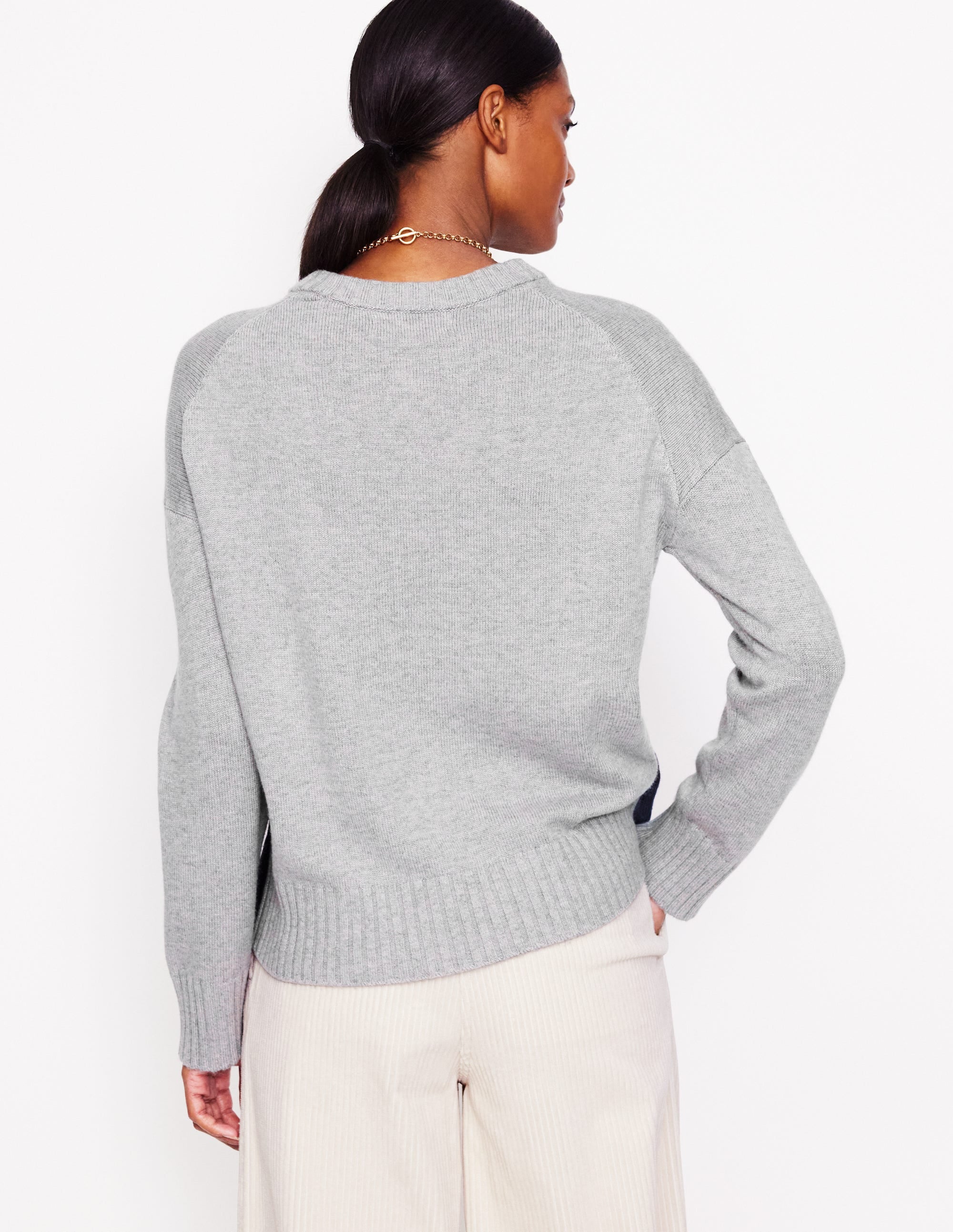 Zia Button Side Jumper-Mink Melange - Image 3