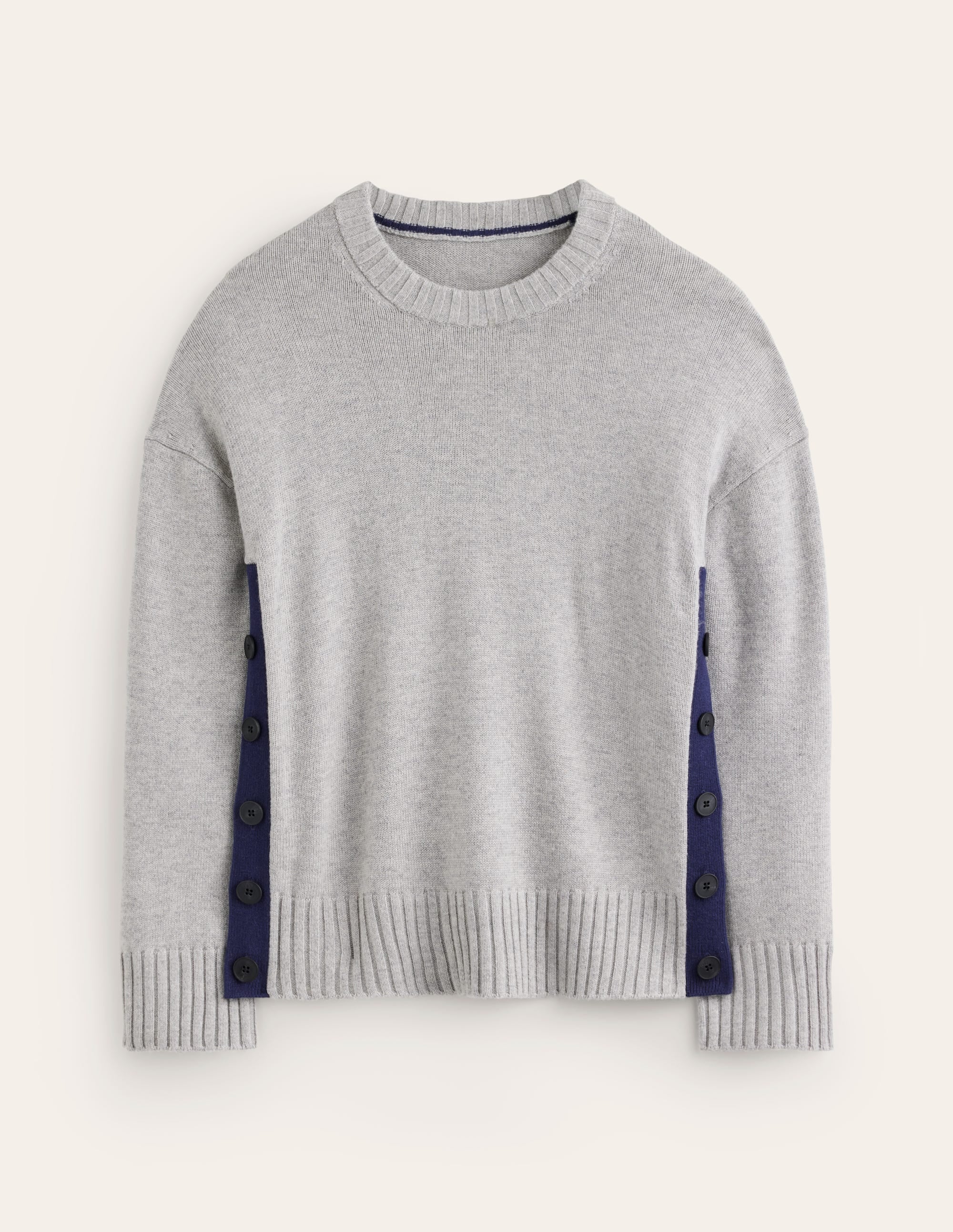 Zia Button Side Jumper-Mink Melange - Image 5