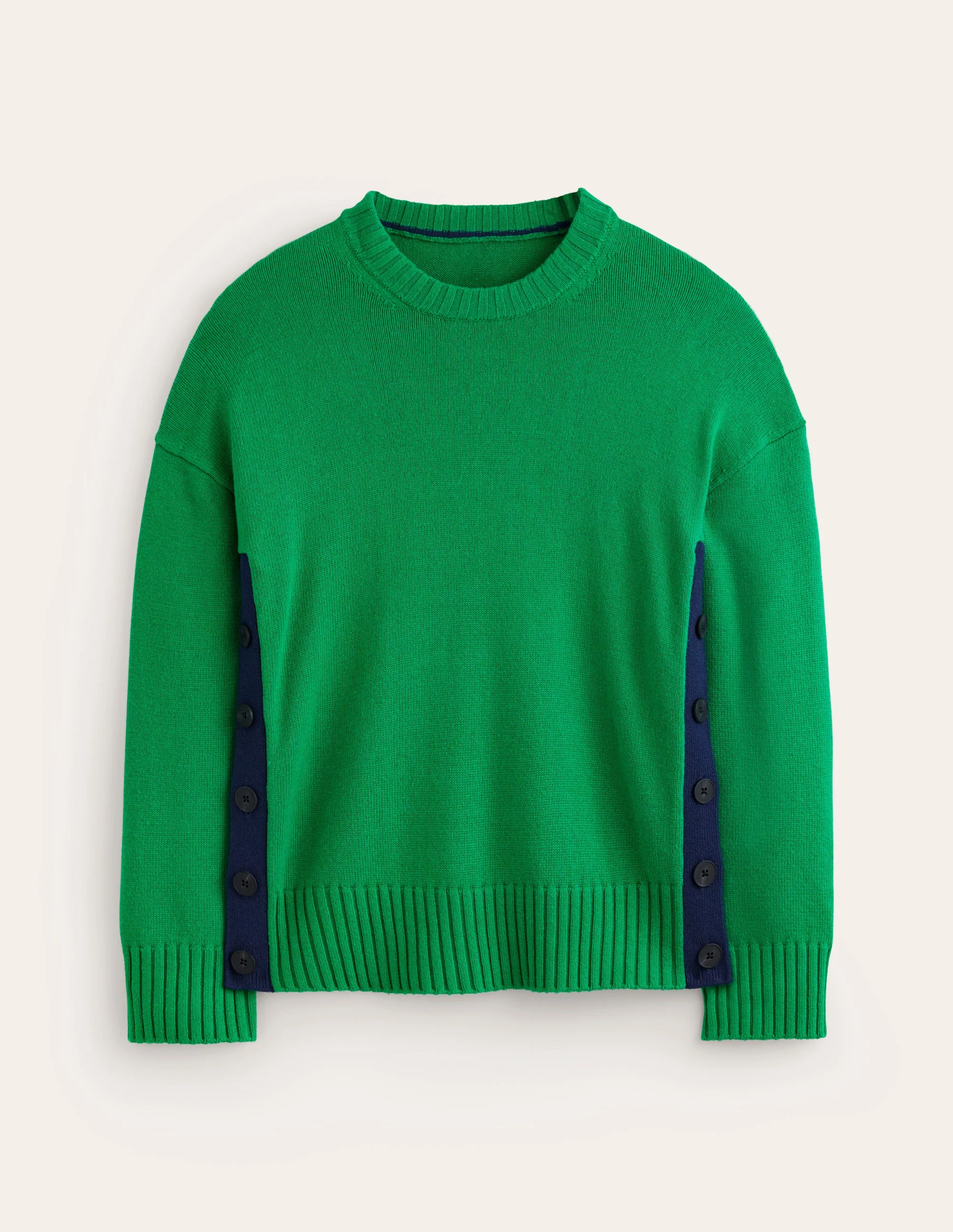 Zia Button Side Jumper-Rich Emerald Green - Image 5
