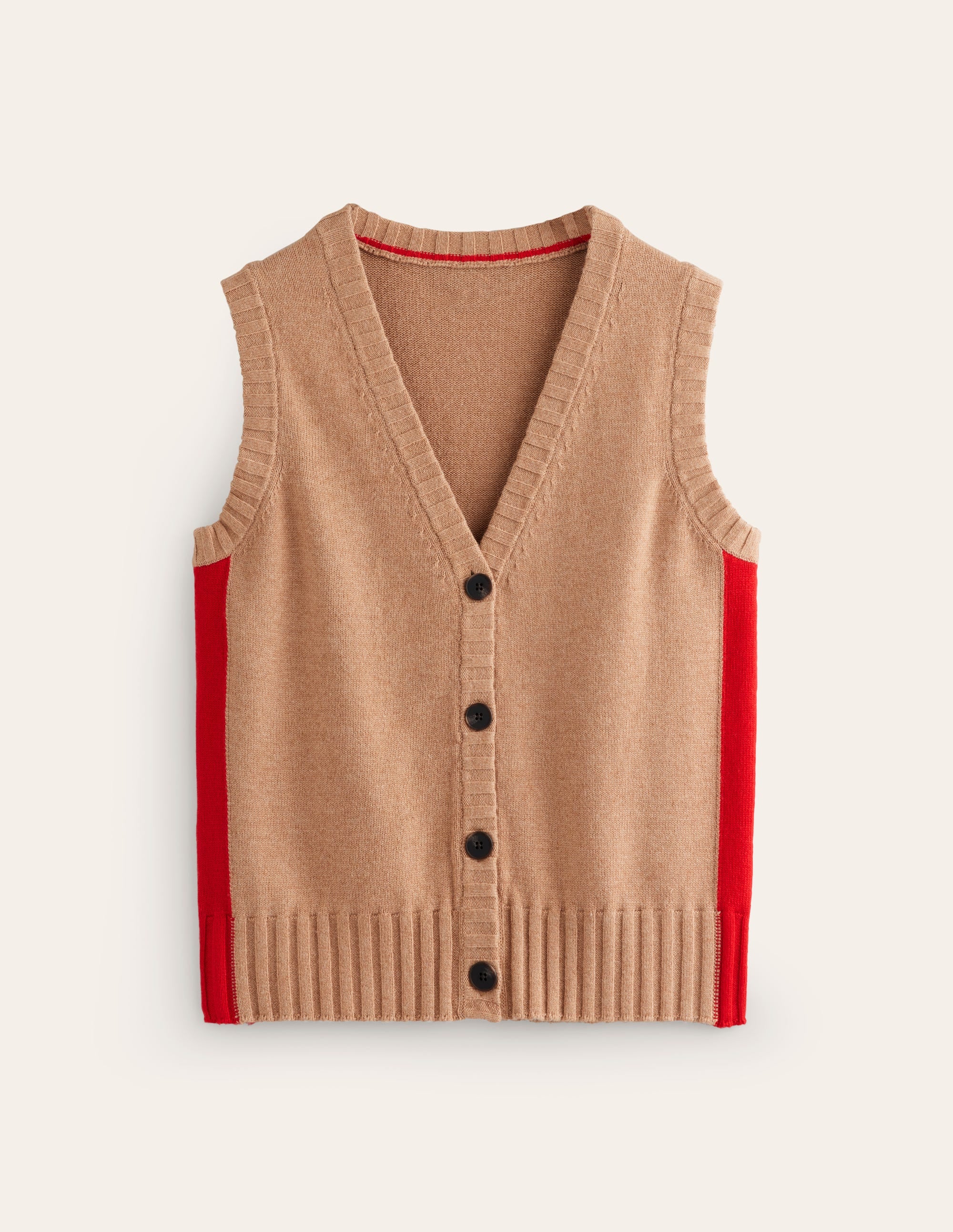 Zia Knitted Waistcoat-Camel Melange - Image 6