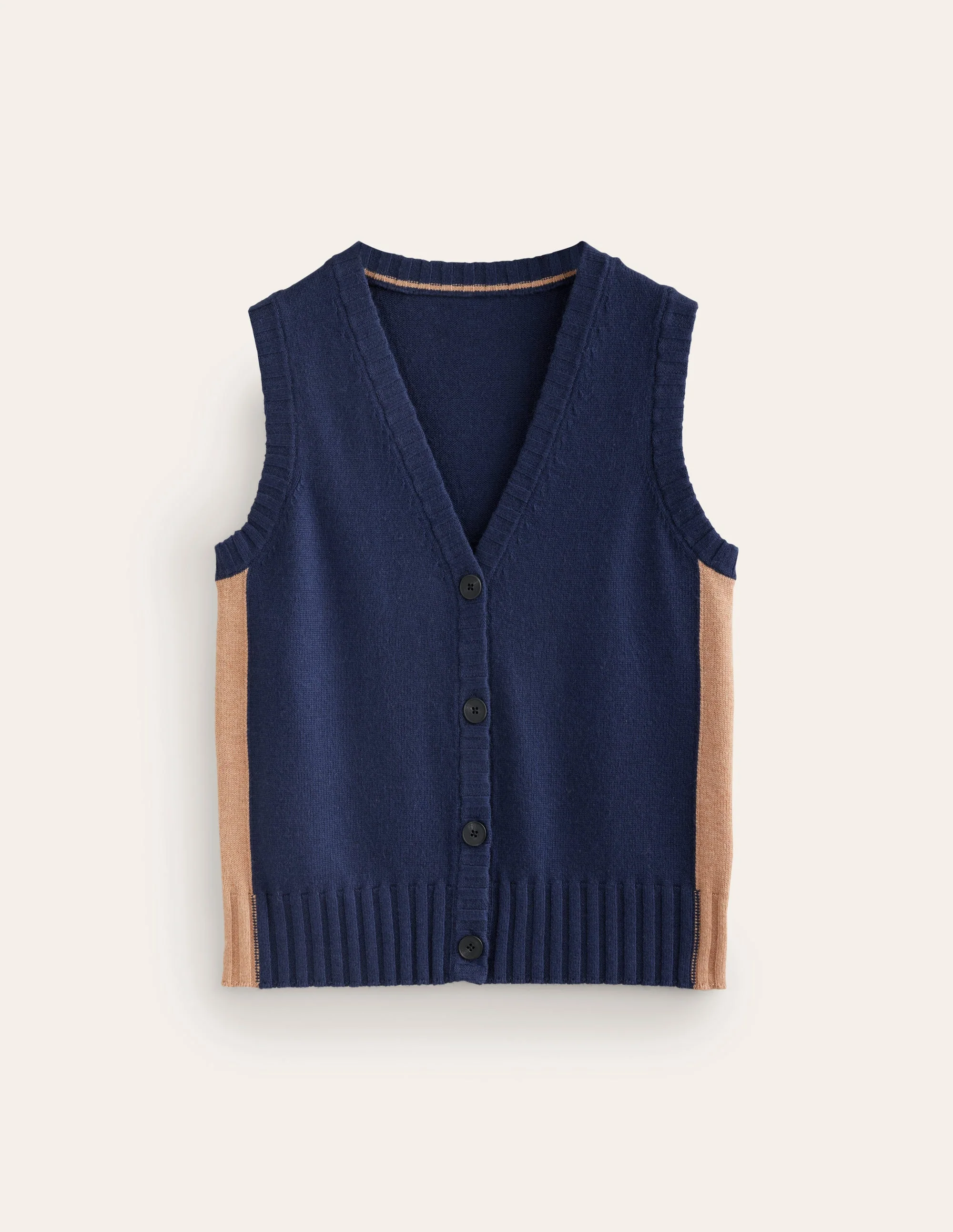Zia Knitted Waistcoat-Navy - Image 5