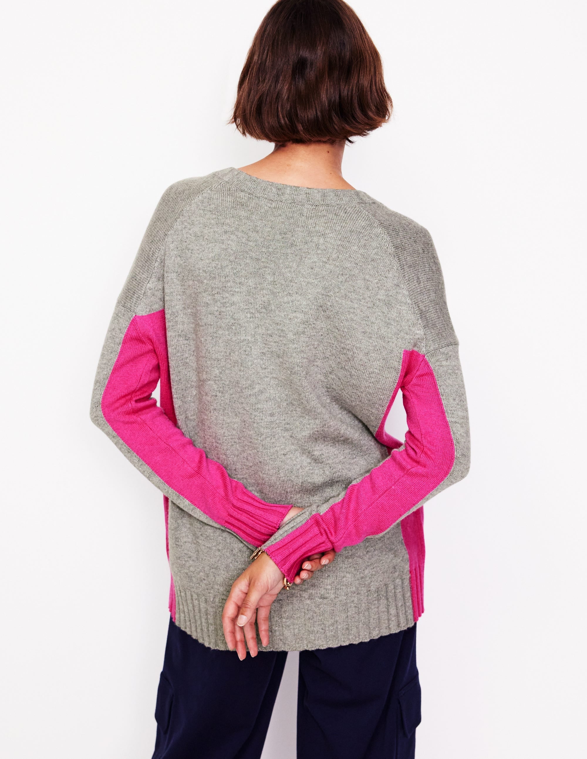 Zia Longline Sweater-Grey Melange - Image 3