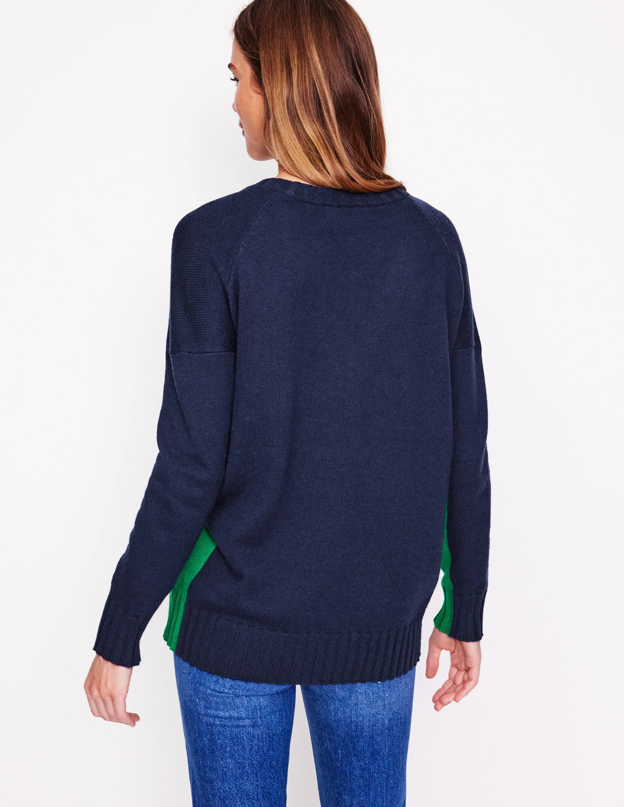 Zia Longline Sweater-Navy - Image 3