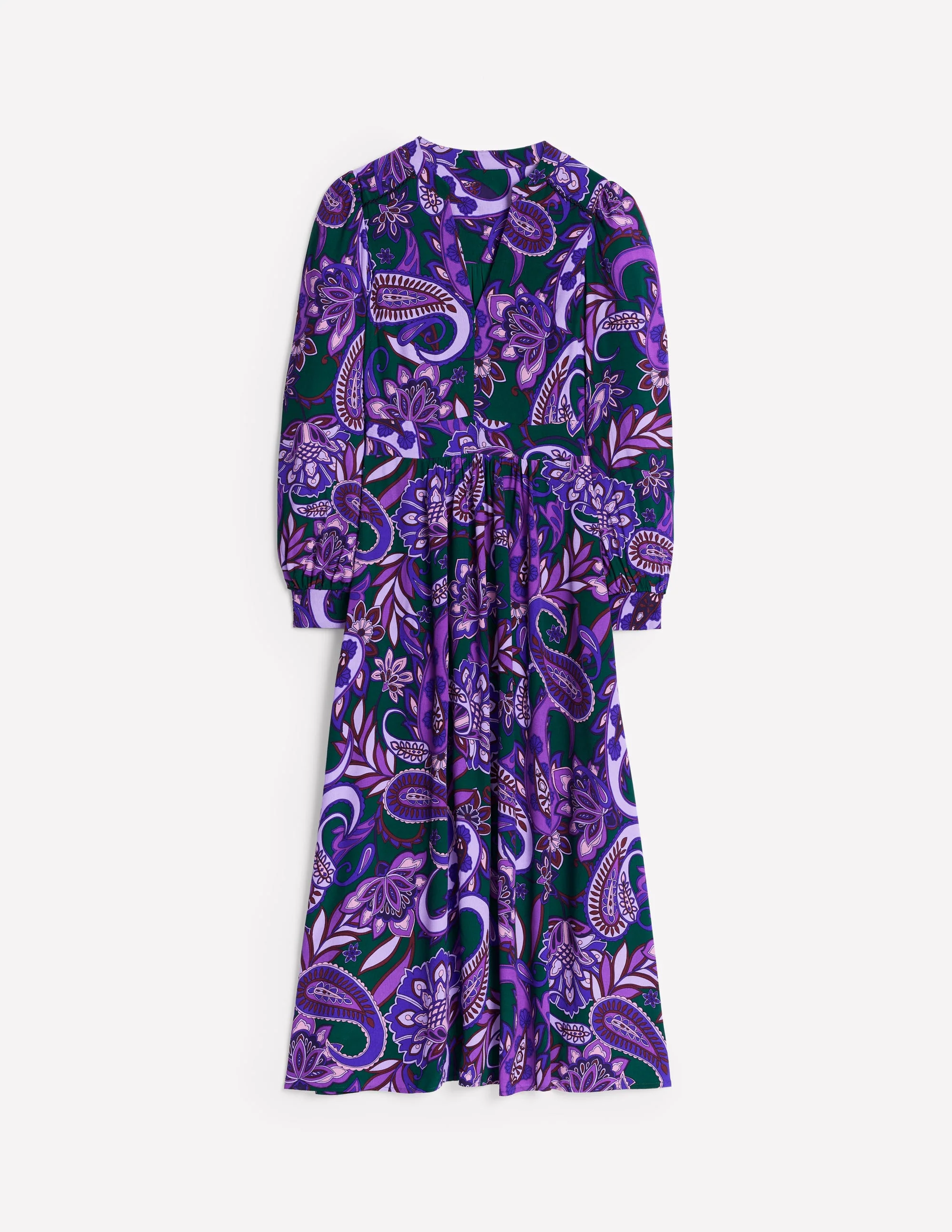 Zoe Trim Detail Midi Dress-Ameythyst, Paisley Fusion - Image 6